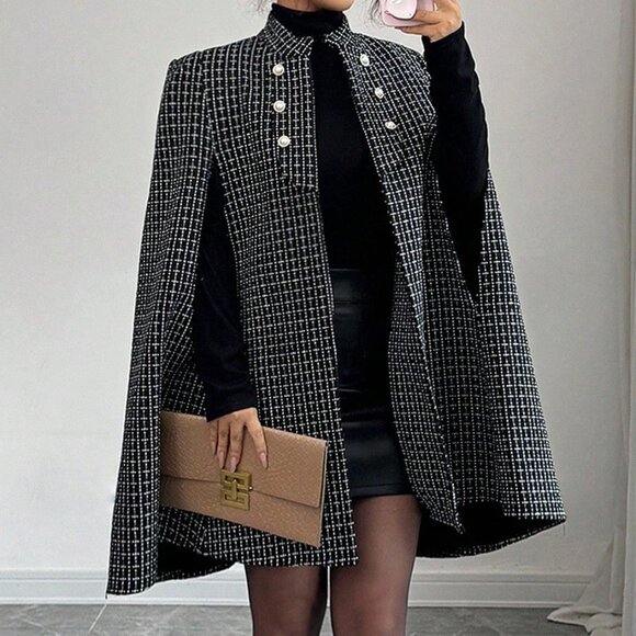 Black And White Party Women's Elegant Cloak - Picture 1 of 6